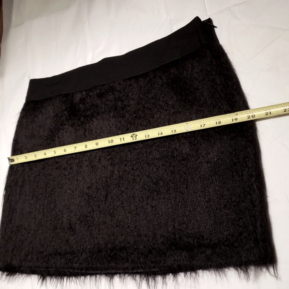MILLY of New York New Mini Skirt Ribbon Waist Trim Wool Mohair BLACK Women's 10 - Picture 11 of 12